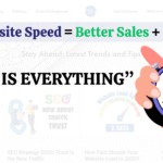 Website speed illustration showing stopwatch and fast-loading web page.
