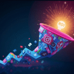 Hero illustration of different digital ad platforms funneling into business growth for small businesses in 2025